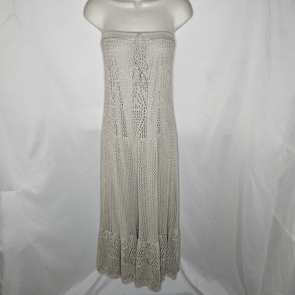 Womens Lovestitch Crochet Maxi Skirt Dress Tassel Lined BOHO Cottagecore Size M - Picture 10 of 14